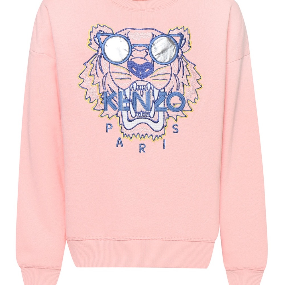 Kenzo Light Pink Sweatshirt with Tiger Motif